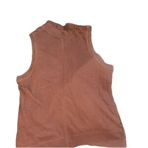 Anthropologie Womens Brown Red Jia Seamed Mock Neck Tank Top Sleeveless Small E6